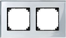 Рамка универсальная Schneider Electric Merten M-Elegance 2-м. стекло бриллиантовое серебро картинка